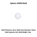 DIY silicone sphere mold 20mm for resin casting with translucent finish - Sphere 20mm