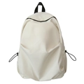 Zaino a pieghe minimalista bianco crema con tasche laterali a coulisse e maniglia - Bianco
