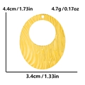 Detail view of a 304 stainless steel oval pendant showing dimensions 4.4cm by 3.4cm - Gold