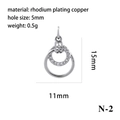 Rhodium-plated copper sun flower MAMA charm with 15mm height and 11mm width dimensions - Double Interlocking Rings/N-2