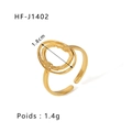 Minimalist 18k gold plated geometric stacked ring with 1.8cm diameter and 1.4g weight - Geometric Stacked Rings Style (HF-J1402)