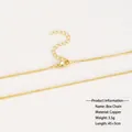 18k gold plated copper box chain necklace with lobster clasp and adjustable link - 18K Gold Plated Box Chain