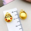 Golden lucky cat bell charm and sphere pendant for DIY jewelry making 1cm size - Star Lucky Cat Pendant
