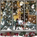 Stickers de fenêtre Noël blancs avec Père Noël, rennes et flocons pour vitre et verre - Lot de 5 BQ(426-430)