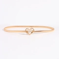 Elastic gold metal belt with heart shaped rhinestone buckle for women dresses - 19408 Gold Heart Buckle