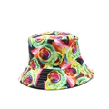 Outdoor reversible bucket hat with colorful abstract graffiti print on white background - Reversible / Red Yellow Blue Art Print