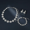 Sparkling rhinestone necklace, bracelet and earrings set for bridal wedding and gala events - G0060+798 3-Piece Set