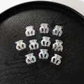 Set of 10 iridescent transparent mini hair clips with butterfly and heart shapes - Pumpkin Clip