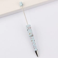 DIY silver beadable pen with light blue medical pattern featuring stethoscope and nurse hat - 33# Pattern (Medical Blue)