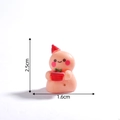 Pink Christmas monster resin figurine holding red gift box with dimensions 2.5x1.6cm - 6# Gift