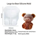 Grande stampo in silicone per orsetti 3D con dettagliata figura di orso bruno - Stampo in silicone orso di ghiaccio grande