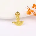 Macro detail of golden Kartika Buddhist pendant with intricate frosted carvings - 14# Sand Gold Vajra Pestle
