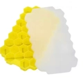 Yellow honeycomb silicone ice cube mold with a translucent lid for DIY craft ice - 37-Grid with Lid Yellow