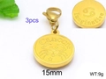 3-piece set of gold stainless steel Cancer zodiac pendants with lobster clasp 15mm - Cancer (KLJ021-Z)