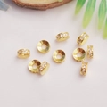 18K gold plated bead spacers with micro-paved cubic zirconia for DIY jewelry making - 6mm Pave Rhinestone / 10 Pieces Pack / 18K Gold