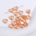 Glossy orange heart-shaped glass beads for handmade jewelry DIY bracelets and necklaces - Heart-8mm-Orange