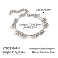 Detail showing silver stainless steel ball chain bracelet measurements and specifications - Silver (YYB025144-P)