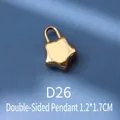 Double-sided gold star locket pendant in 18K gold plated stainless steel, 1.2x1.7cm - D26-Gold Large Star Lock