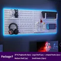 White modular pegboard set with shelves and hooks for desk and wall storage organization - Combo Package F - White