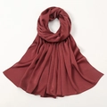 Deep red silk-feel bubble satin hijab shawl with a soft textured finish for women - Rosewood Red