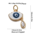 Golden Evil Eye pendant with white and blue enamel and drop-shaped zircon detail - CX141-8 (Blue White Tear Zirconia)