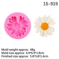Daisy flower silicone mold with finished white and yellow resin pendant decoration - Style 4 Without Hole Small (15-919) / Pink