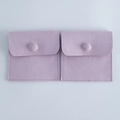 Light purple velvet jewelry pouches with snap button closure for rings and small gifts - 8x8cm / Light Purple