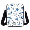 Borsa a tracolla regolabile per studenti con stampe invernali a cartone e fiocchi di neve - Pupazzo di Neve Invernale Bianco