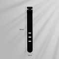 Serre-câble noir en silicone pour écouteurs, 80mm x 10mm avec 3 trous de réglage - 1 Pièce / Noir