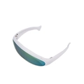 Futuristic white pet sunglasses with blue polarized lens for cats and dogs - One-piece Green Reflective
