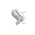 Colgante de bota de vaquero de acero plateado para joyería DIY, tamaño 23mm x 15mm - 15*23mm / Color Acero