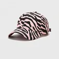 Trendige Baseballkappe mit pinkem Zebramuster und klassischem Sechs-Panel-Design aus Canvas - Verstellbar(52cm-58cm) / Rosa(A-JS01811)