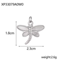 Ciondolo libellula in acciaio inox lucido per gioielli fai da te 2,3x1,8 cm - Libellula Argento