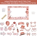 Rose gold bride photo booth prop set with cardstock frame and handheld wedding signs - One Size / Rose Gold