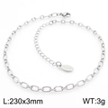 Minimalistische zilveren roestvrijstalen enkelband, 230 mm lang met S.Steel-label - Zilveren Stijl (KJ3716-Z)