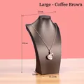 Professional coffee brown large necklace bust display stand for jewelry 35cm high - Coffee [Large 35cm]