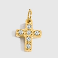 Ciondolo a croce in acciaio inossidabile placcato oro con pietre di zirconi - Croce(ZP39307) / Oro