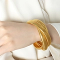 Luxury gold triple-layered flexible Tubogas coiled wrap bracelet for women - Gold (Z010)