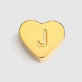 Polished gold heart shaped pendant with letter J for DIY handmade jewelry crafts - Letter J / Gold