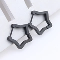 Matte black stainless steel star-shaped hoop earrings with geometric design - Star 18mm Black