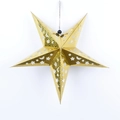 Hanging golden laser paper star lantern with hollowed out moon and stars pattern - 45cm / Gold