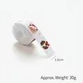 White Christmas ribbon with bear and wreath patterns, 1.6cm wide for DIY gift wrapping - 1.6 White Gold Foil Reindeer Wreath (6 Yards)
