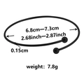 Detalle del brazalete ajustable de acero inoxidable negro con dimensiones y peso real - Negro