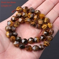 Natural yellow tiger eye faceted abacus beads 8mm strands for DIY jewelry making - 8mm Faceted Beads
