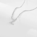 925 Sterling silver necklace with letter Z pendant featuring sparkling rhinestones - Z-Necklace-Silver