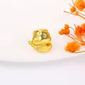 Macro view of a matte gold-plated cute beast charm for DIY jewelry on a white plate - 16# Sand Gold Snake Treasure