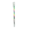 Rainbow gel pen with 1.2mm tip featuring green purple and yellow swirl glitter ink - Glitter Style - Yellow+Purple+Green