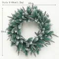 60cm PE Christmas wreath Model D with snow-tipped pine needles and 1.2kg weight - 60CM / Style D