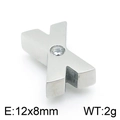 Zilveren roestvrijstalen letter X hanger met kristallen strassteen en afmetingen - 12x8mm / Zilver (KLJ4440-Z)