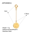 Detail eines 18k vergoldeten Edelstahl-Auge-Anhängers mit 6 cm Längenangaben - Böses Auge Sonne Stil (JDP2408011)
